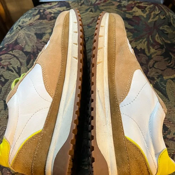 Madewell White and Tan Sneakers with Neon Highlights - Picture 8 of 10